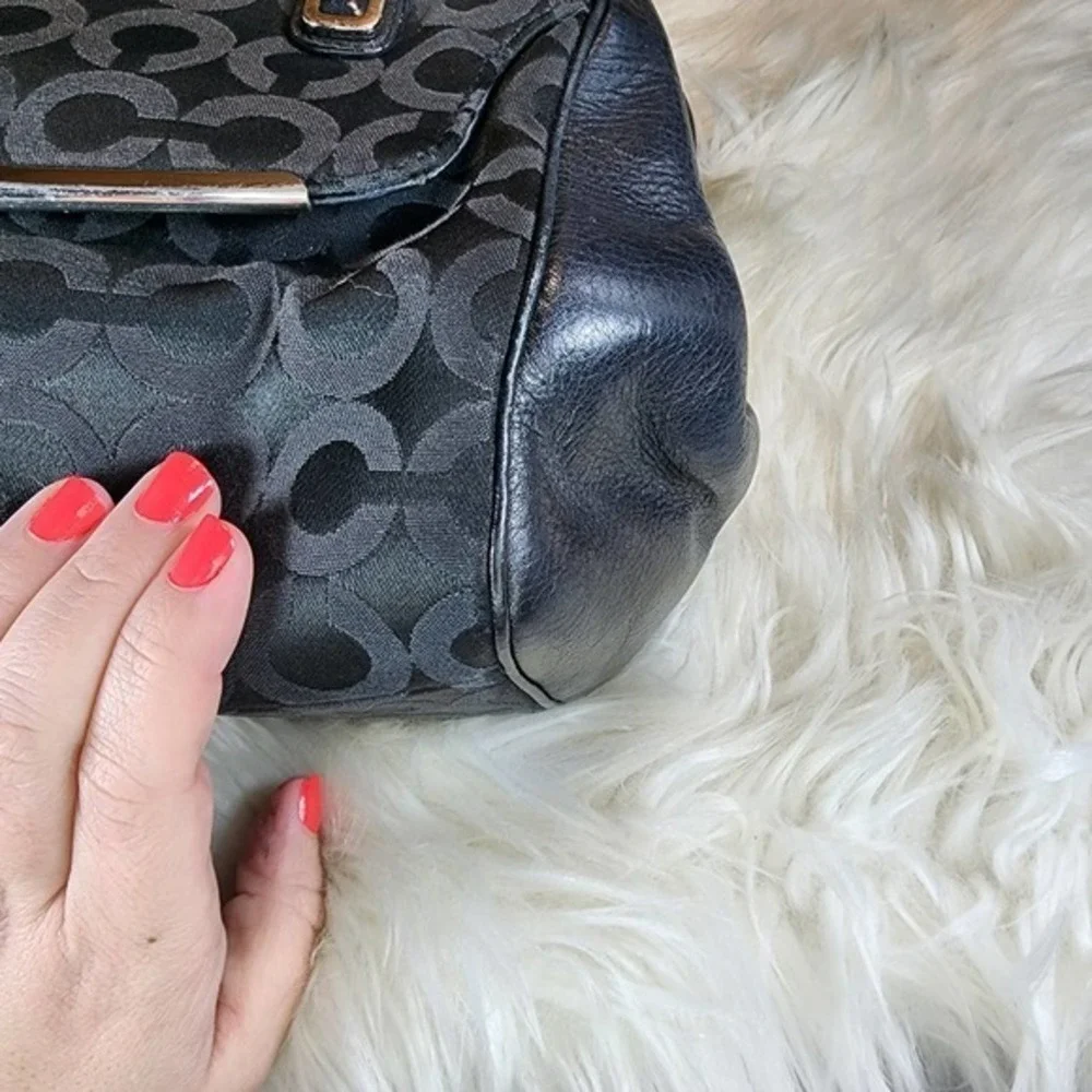 Coach Madison Op Art Black Madeline Satchel